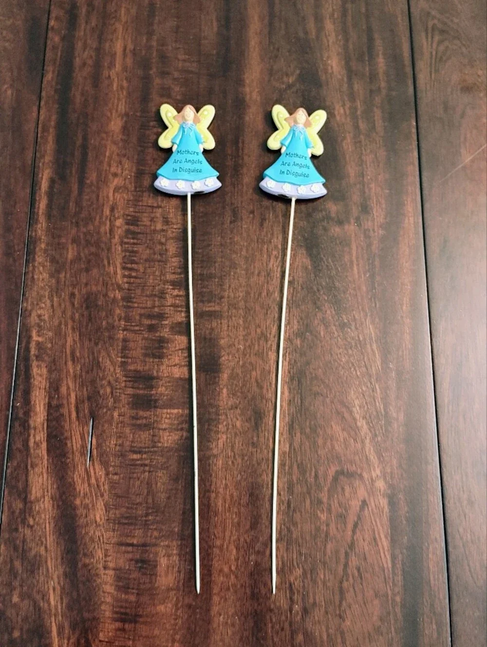 Blue and Yellow Angel Party Picks - Mothers Are Angels In Disguise